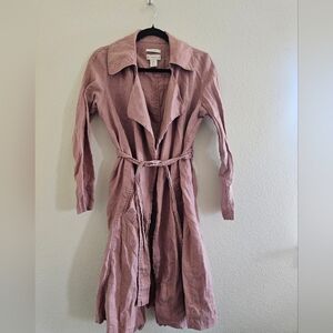 Pink Long-Sleeve Belted Dress